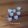 fermoir plastique en forme de coeur de couleur transparent